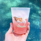 Texas Longhorn  Frosted Cups | Set of 6
